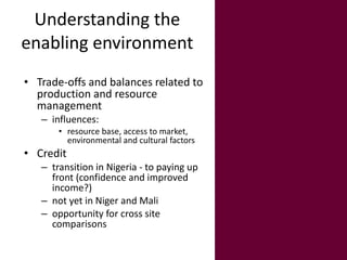 Crop-livestock systems in West Africa: Update on past work