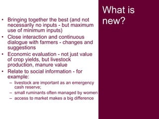 Crop-livestock systems in West Africa: Update on past work