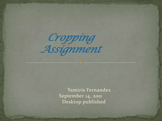 Yamiris Fernandez
September 14, 2011
 Desktop published
 