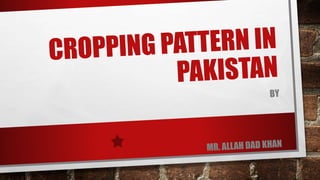 Cropping pattern in pakistan A Lecture By Mr Allah Dad Khan Visiting ...
