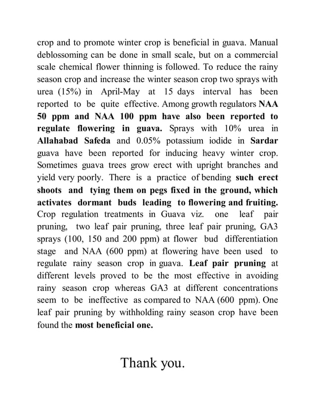 Crop regulation in guava and pomegranate | DOCX | Agriculture | Industries