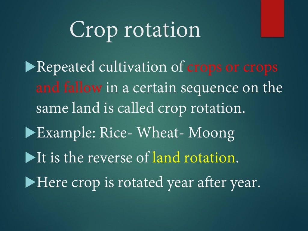 Crop rotation and its principle