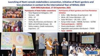 Launching of Nutri-cereals stakeholders convention, initiative of Nutri-gardens and
tree plantation in context to the Inte...