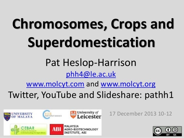 Chromosomes Crops And Superdomestication Pat Heslop Harrison Malay