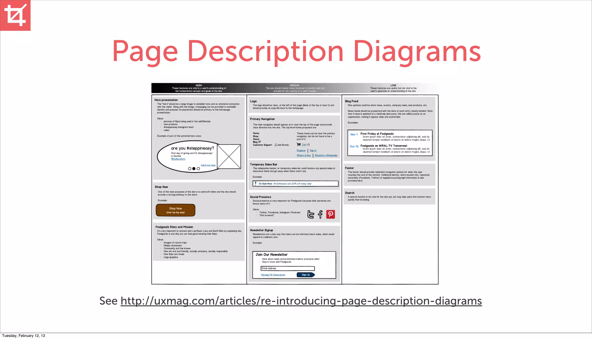 Page Description Diagrams




                           See http://uxmag.com/articles/re-introducing-page-description-diagrams

Tuesday, February 12, 13
 