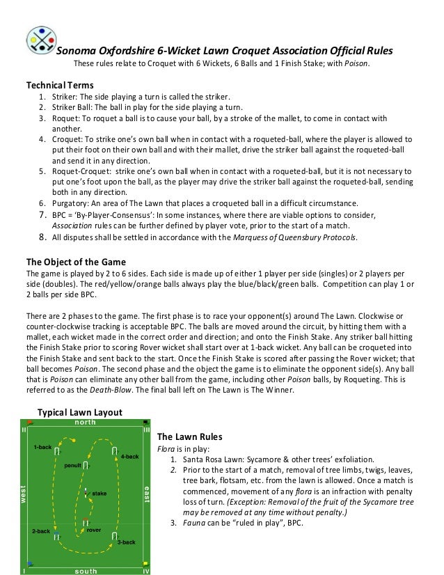 Croquet Game Rules Printable