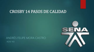 CROSBY 14 PASOS DE CALIDAD
ANDRÉS FELIPE MORA CASTRO
ADSI 143
 