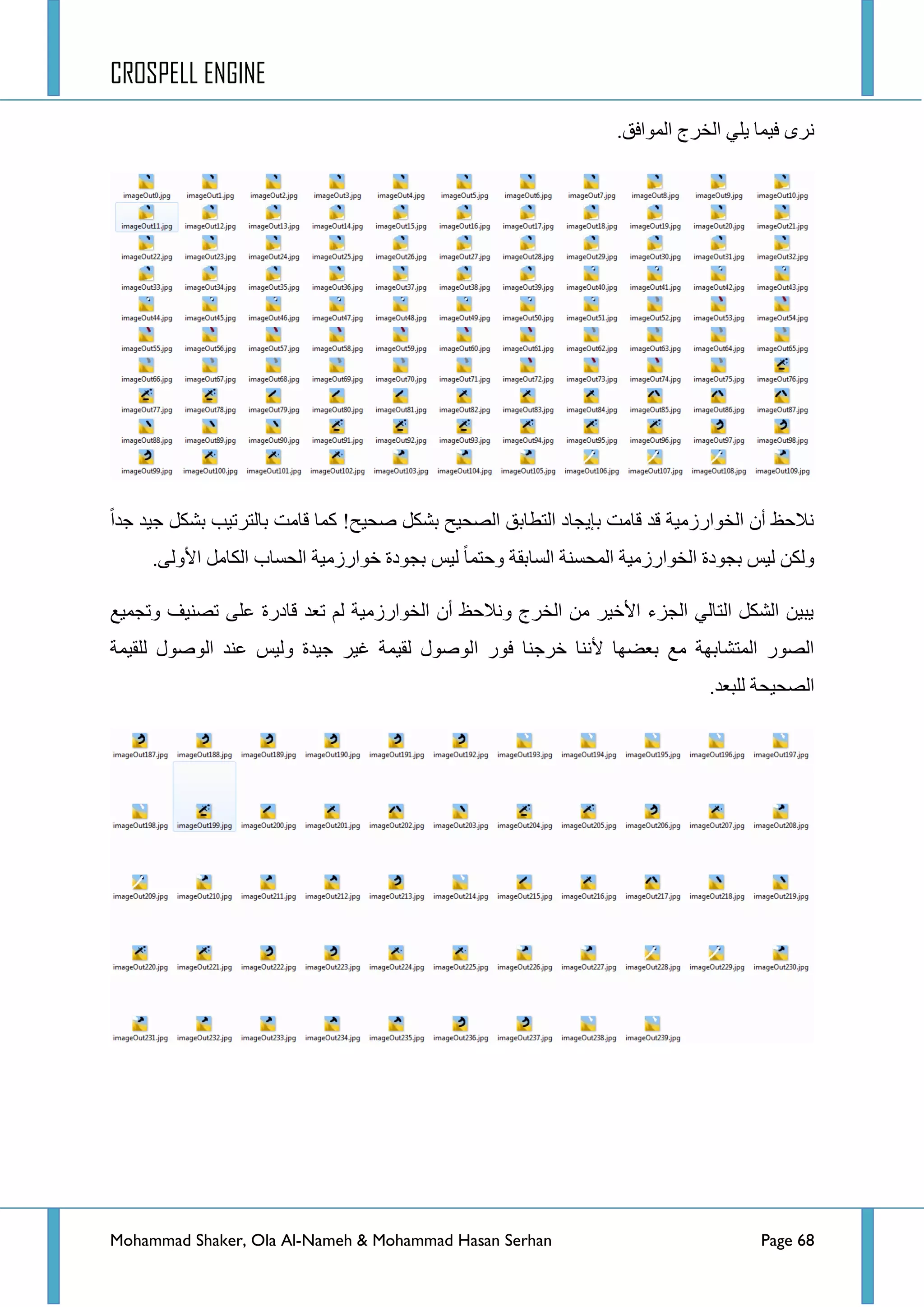 CROSPELL ENGINE
Mohammad Shaker, Ola Al-Nameh & Mohammad Hasan Serhan Page 68
.‫جٌّٛجفك‬ ‫جٌخشؼ‬ ٍٟ٠ ‫ف١ّح‬ ٜ‫ٔش‬
!‫طك١ف‬ ً‫ذشى‬ ‫جٌظك١ف‬ ‫جٌططحذك‬ ‫ذا٠ؿحد‬ ‫لحِص‬ ‫لذ‬ ‫جٌخٛجسصِ١س‬ ْ‫أ‬ ‫ٔالقع‬‫ؾذج‬ ‫ؾ١ذ‬ ً‫ذشى‬ ‫ذحٌطشض١د‬ ‫لحِص‬ ‫وّح‬
.ٌٝٚ٤‫ج‬ ًِ‫جٌىح‬ ‫جٌكغحخ‬ ‫خٛجسصِ١س‬ ‫ذؿٛدز‬ ‫ٌ١ظ‬ ‫ٚقطّح‬ ‫جٌغحذمس‬ ‫جٌّكغٕس‬ ‫جٌخٛجسصِ١س‬ ‫ذؿٛدز‬ ‫ٌ١ظ‬ ٓ‫ٌٚى‬
‫ٚضؿّ١غ‬ ‫ضظٕ١ف‬ ٍٝ‫ػ‬ ‫لحدسز‬ ‫ضؼذ‬ ٌُ ‫جٌخٛجسصِ١س‬ ْ‫أ‬ ‫ٚٔالقع‬ ‫جٌخشؼ‬ ِٓ ‫ج٤خ١ش‬ ‫جٌؿضء‬ ٌٟ‫جٌطح‬ ً‫جٌشى‬ ٓ١‫٠ر‬
‫ج‬ ‫فٛس‬ ‫خشؾٕح‬ ‫٤ٕٔح‬ ‫ذؼؼٙح‬ ‫ِغ‬ ‫جٌّطشحذٙس‬ ‫جٌظٛس‬‫ٌٍم١ّس‬ ‫جٌٛطٛي‬ ‫ػٕذ‬ ‫ٌٚ١ظ‬ ‫ؾ١ذز‬ ‫غ١ش‬ ‫ٌم١ّس‬ ‫ٌٛطٛي‬
.‫ٌٍرؼذ‬ ‫جٌظك١كس‬
 
