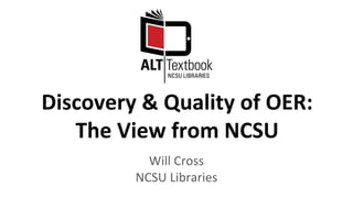 Cross -- Discovery and Quality of OER