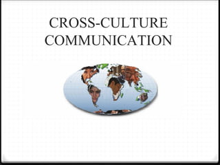 CROSS-CULTURE
COMMUNICATION
 