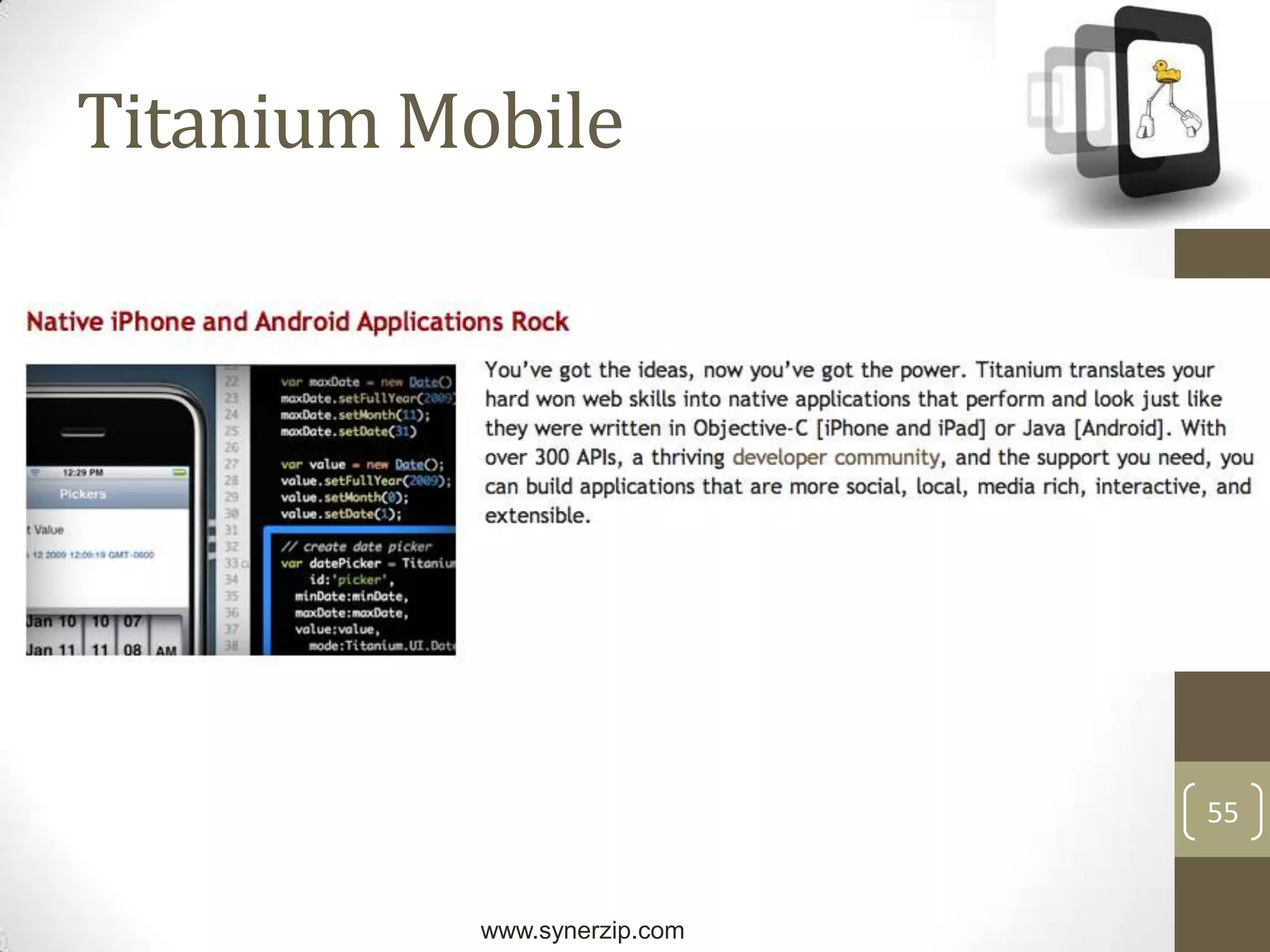 29WebViewsAll of these smart phones supports using these modern browsers as embedded views (aka WebViews)