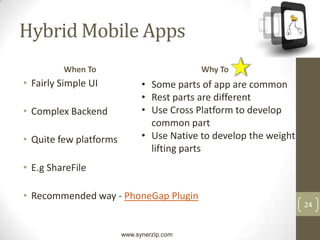 20Types of Mobile App DevNative Mobile AppsCross Platform Mobile AppsHybrid partly Native partly Cross Platform