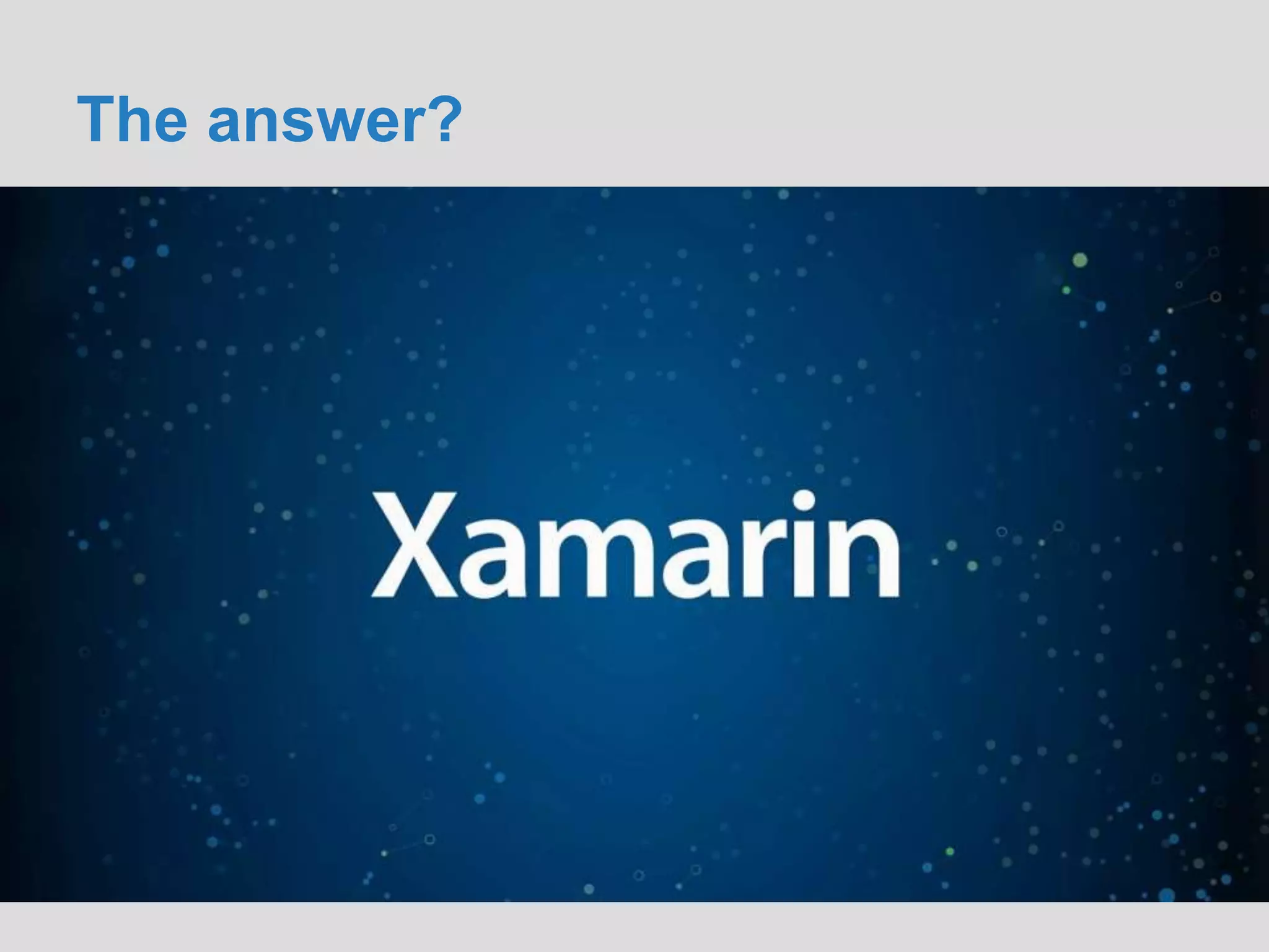 The answer?
 