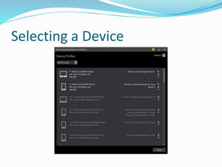 Selecting a Device
 