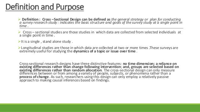 Cross Sectional Research Desighn