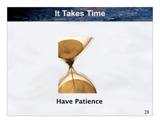 It Takes Time




Have Patience
                28
 