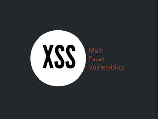 `
XSS Multi
Facet
Vulnerability
 
