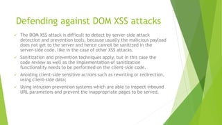 Cross Site Scripting Defense Presentation | PPTX