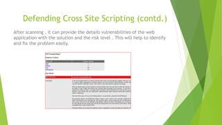 Cross Site Scripting Defense Presentation | PPTX