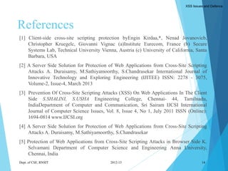 Cross site scripting (xss) attacks issues and defense - by sandeep ...