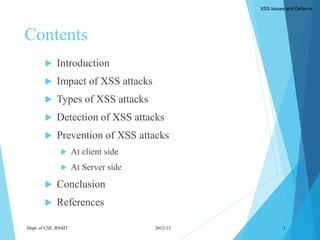 Cross site scripting (xss) attacks issues and defense - by sandeep ...