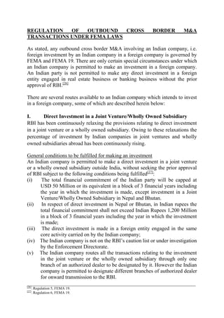 Cross border merger and acquisitions in india with special reference to ...