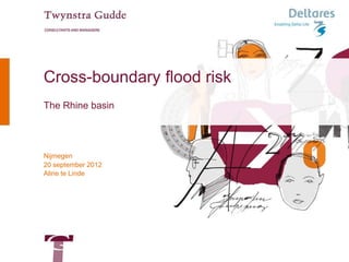 Cross-boundary flood risk
The Rhine basin




Nijmegen
20 september 2012
Aline te Linde
 