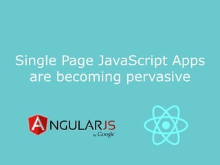 Single Page JavaScript Apps
are becoming pervasive
 