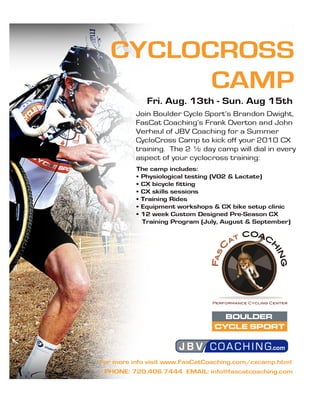 Boulder Cycle Sport & FasCat Coaching CX Camp