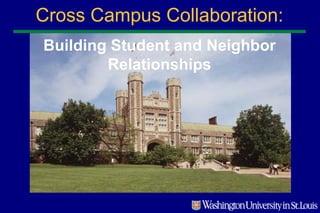 Cross Campus Collaboration:  Building Student and Neighbor Relationships 