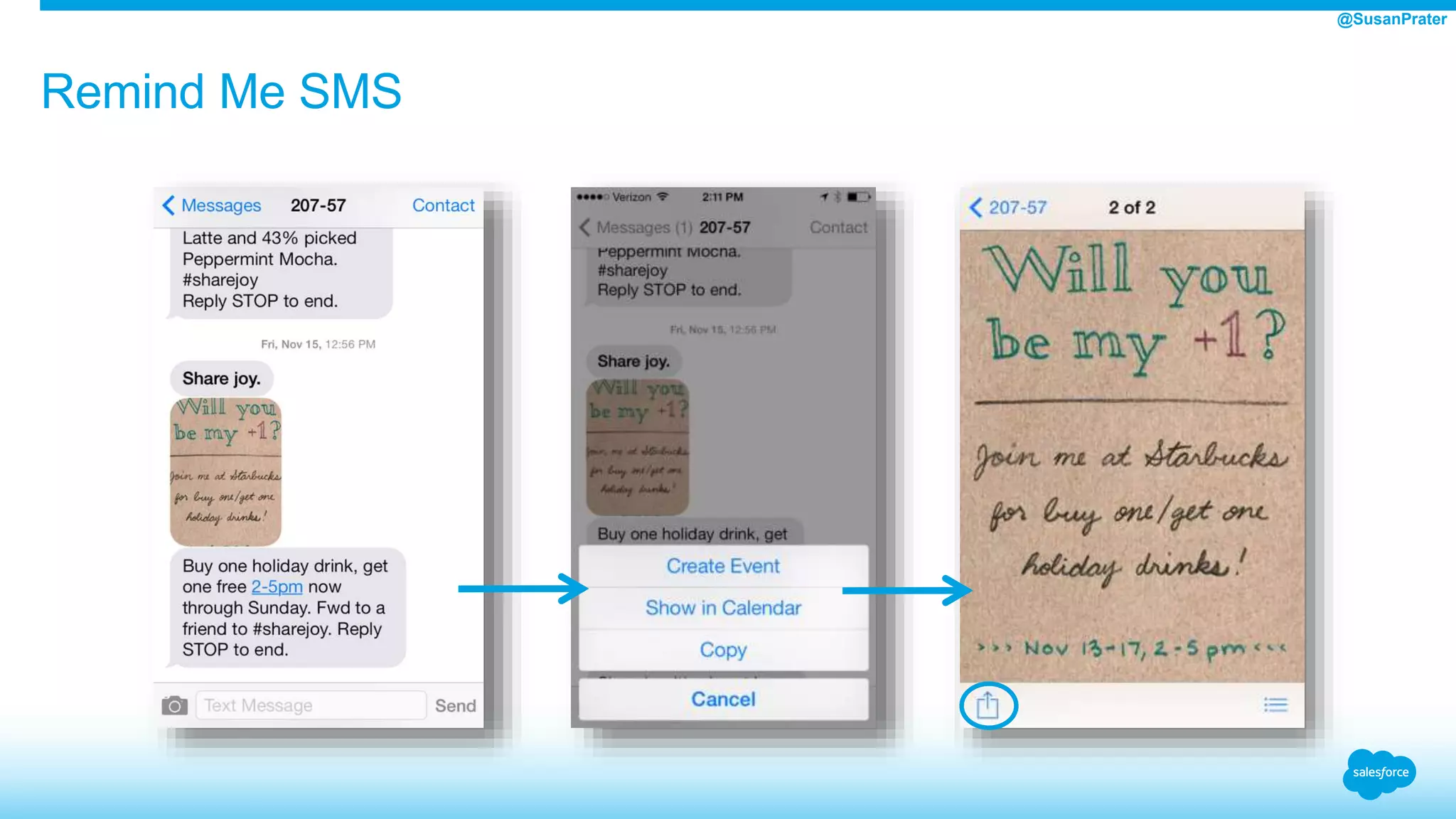 Remind Me SMS
@SusanPrater
 