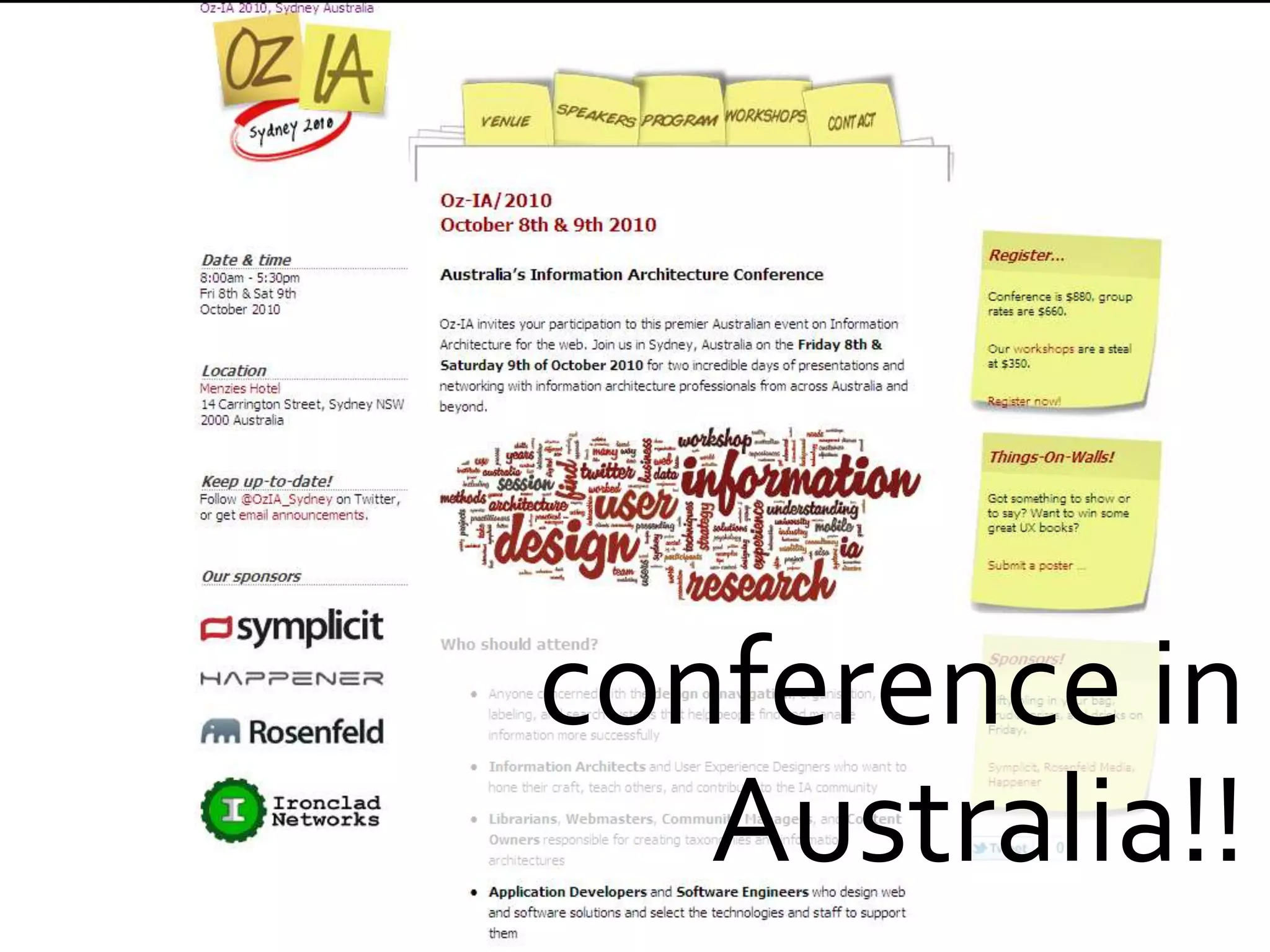 conference in Australia!!