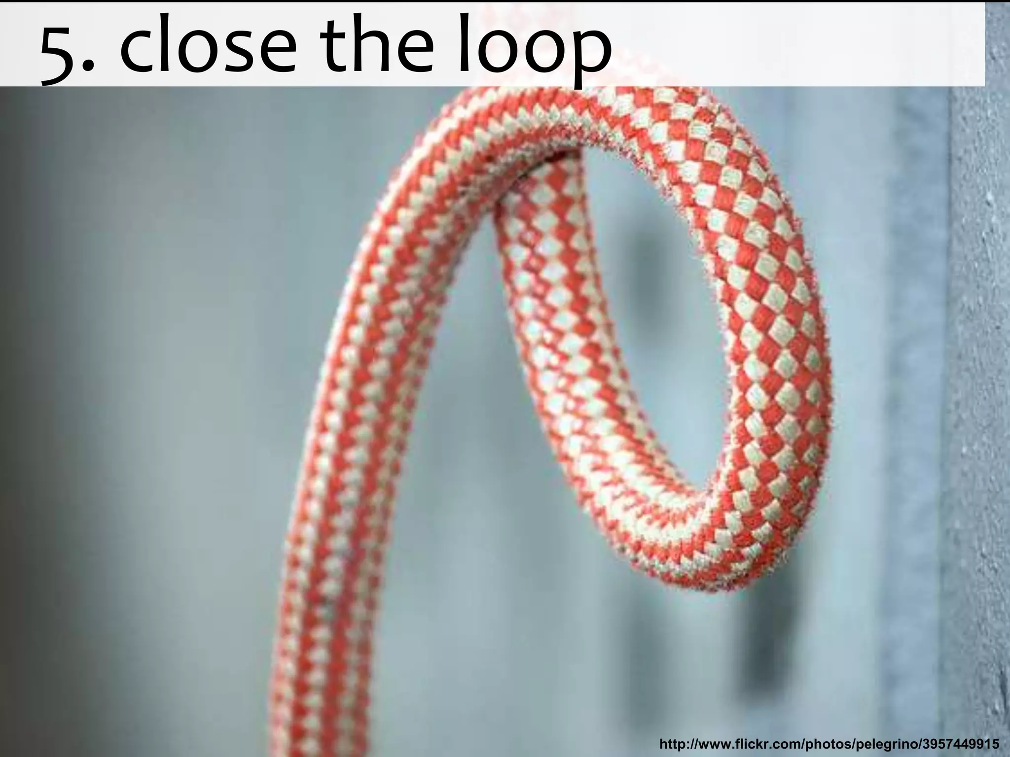   5. close the loophttp://www.flickr.com/photos/pelegrino/3957449915