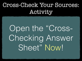 Cross-Checking Activity