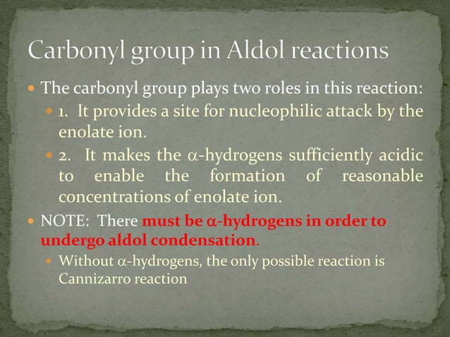 Crossed aldol condensation | PPTX