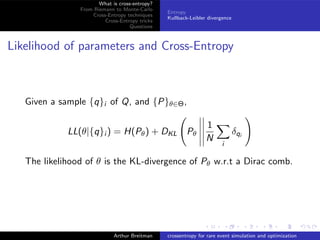 Simulation of rare events and optimisation with the cross-entropy ...