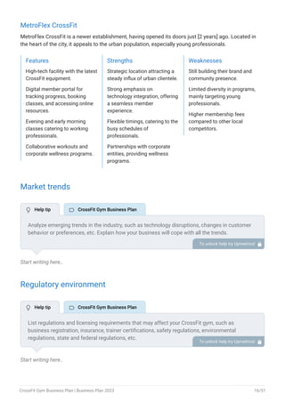 CrossFit Gym Business Plan Example Template | PDF