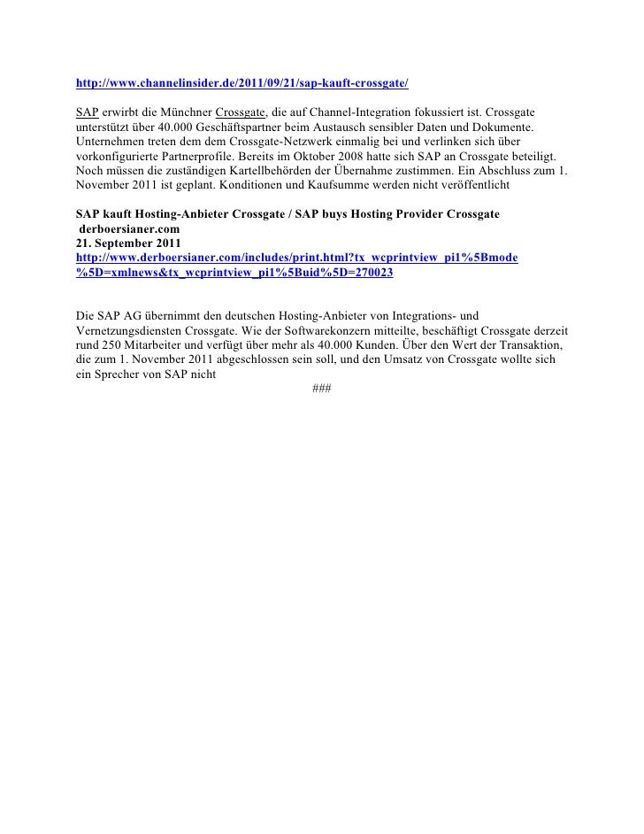 Crossgate Acquisition Media Coverage