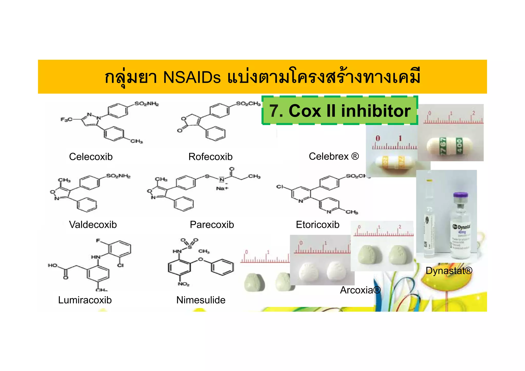 Structure Bextra Cross hypersensivity to NSIADs, Allergic and pseudoallergic reactions ...
