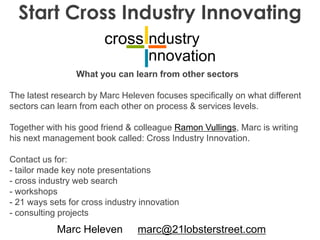 Cross industry innovation toolkit: 50 inspiring companies and industries you can learn from
