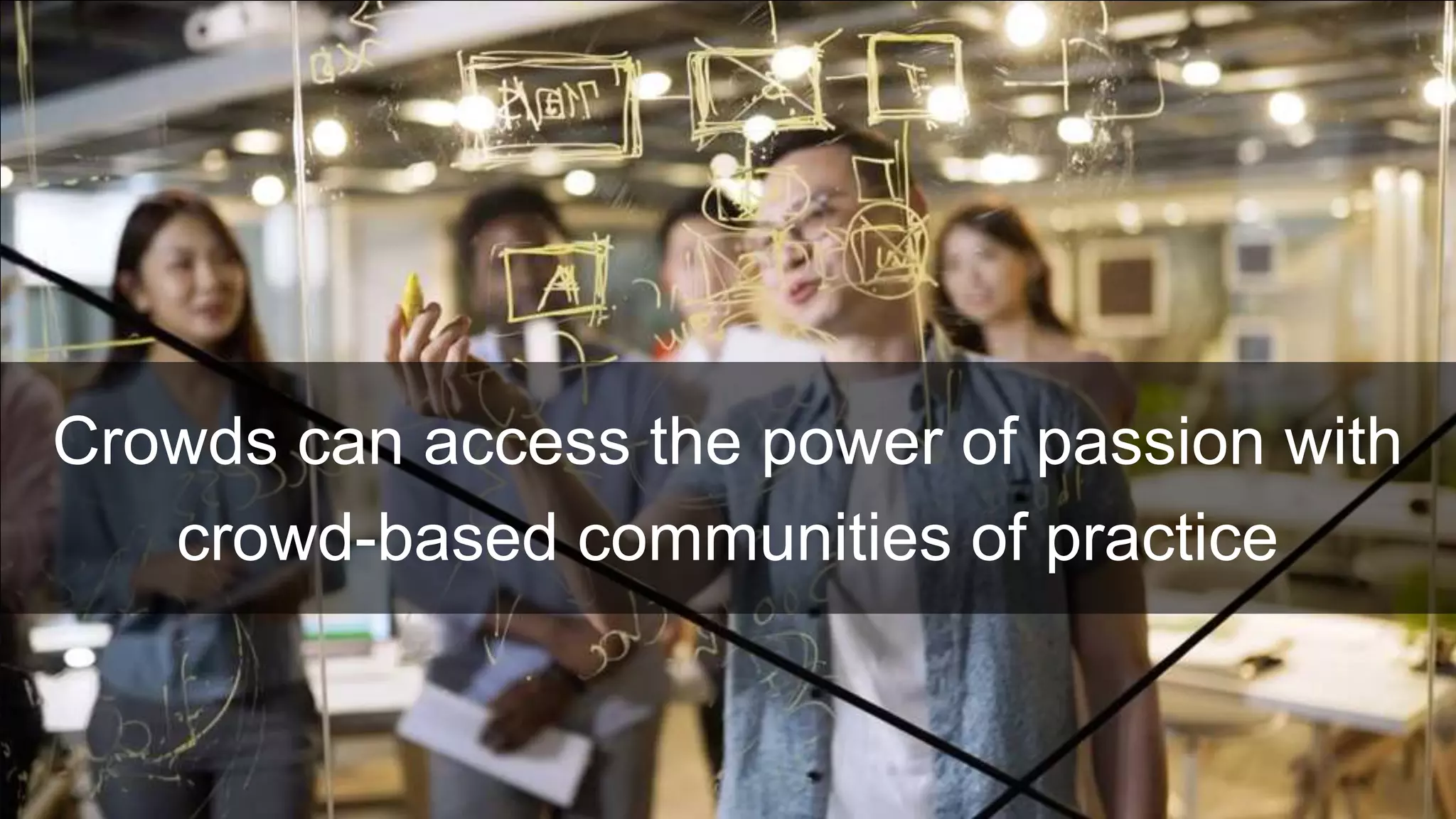 Crowds can access the power of passion with
crowd-based communities of practice
 