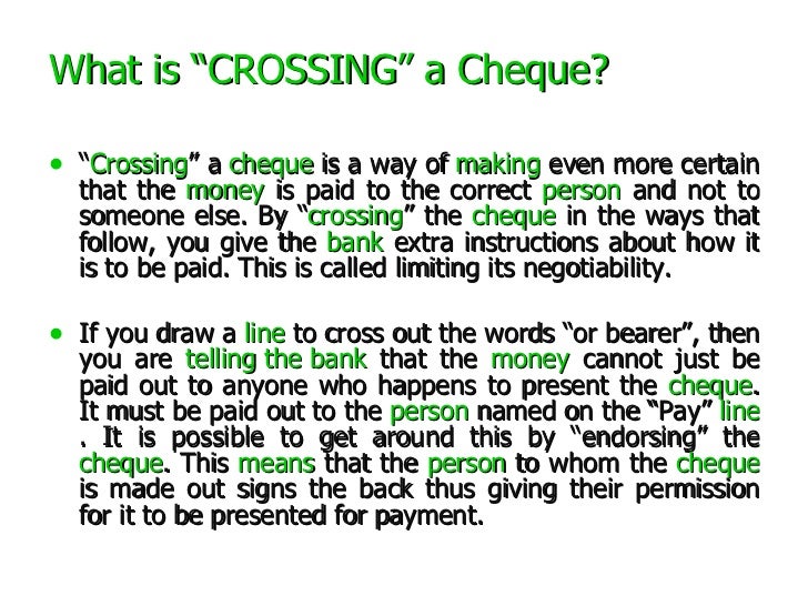 Crossing Of Cheques