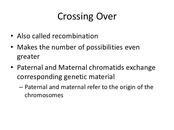 Crossing over and independent assortment