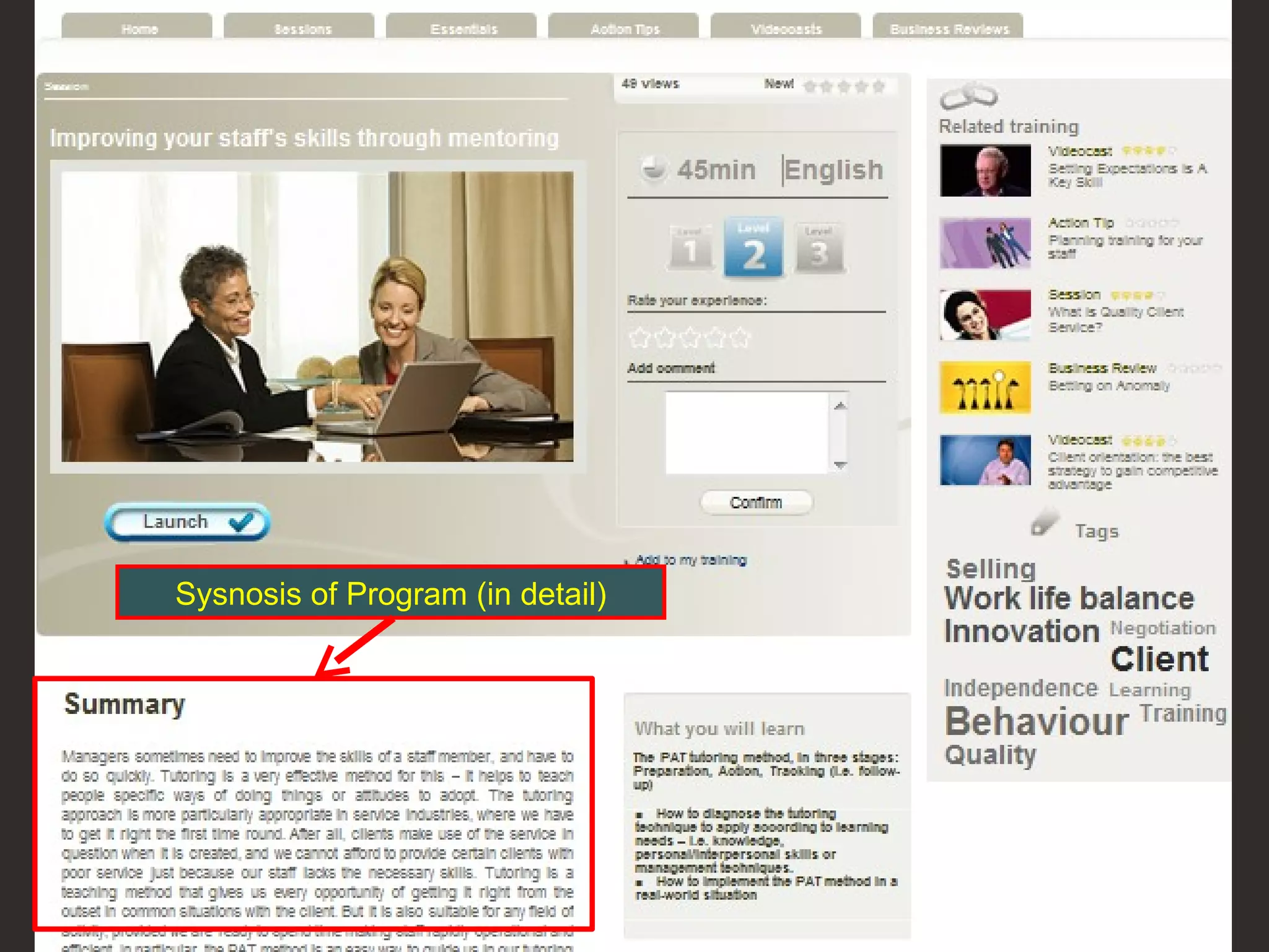 Sysnosis of Program (in detail) 