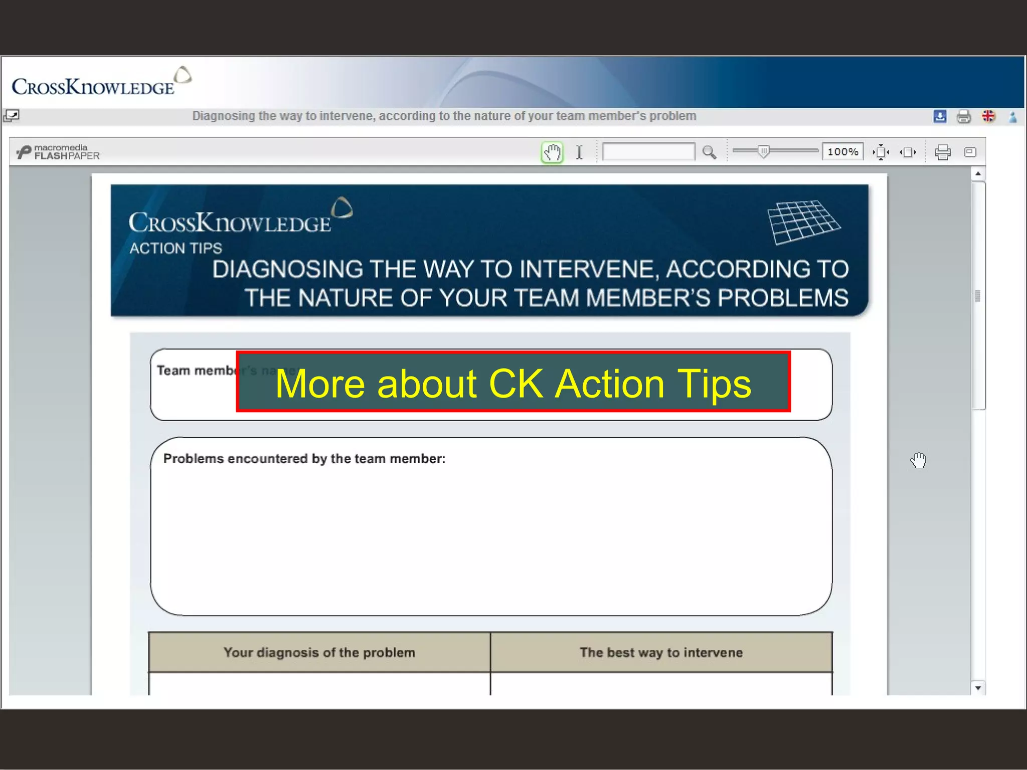 More about CK Action Tips 