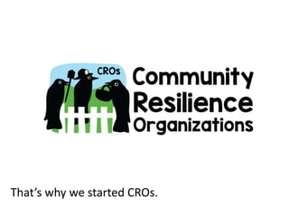 That’s why we started CROs.
 