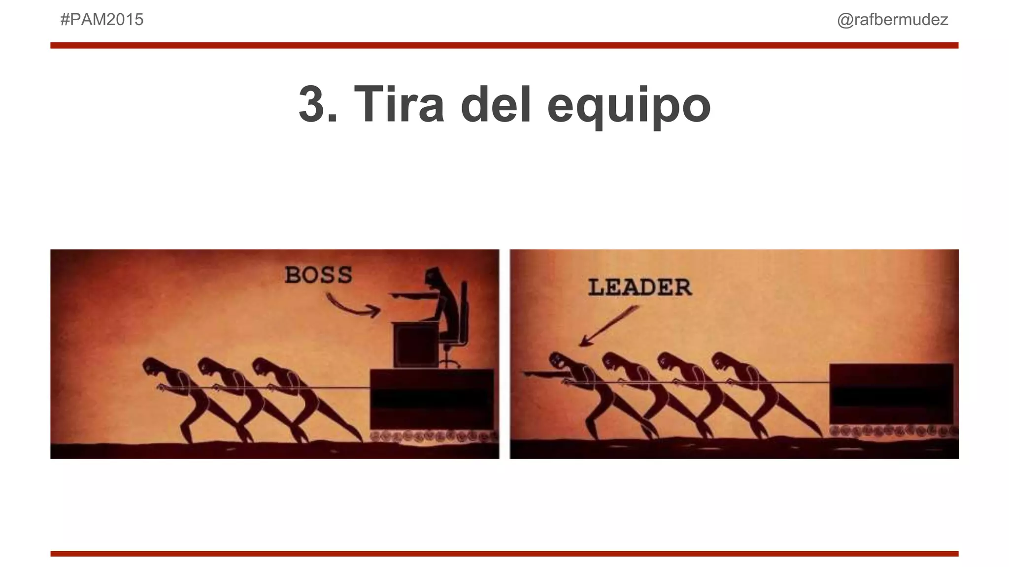 @rafbermudez#PAM2015
3. Tira del equipo
 