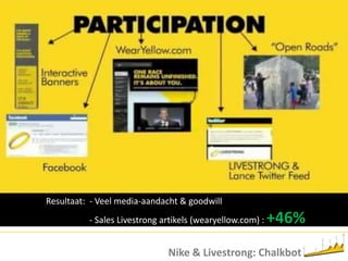  Stem alle media / kanalen op elkaar af (radio / tv communiceren URL, sociale media...)