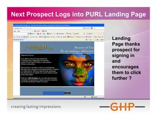 Next Prospect Logs into PURL Landing Page


                              Landing
                              Page thanks
                              prospect for
                              signing in
                              and
                              encourages
                              them to click
                              further ?
 