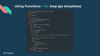 Using Functions - for loop (go templates)
 